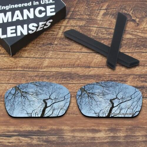 ToughAsNails Resist Seawater Corrosion Metallic Silver Polarized Replacement Lenses and Black Ear Socks/Leg for Oakley Jawbone
