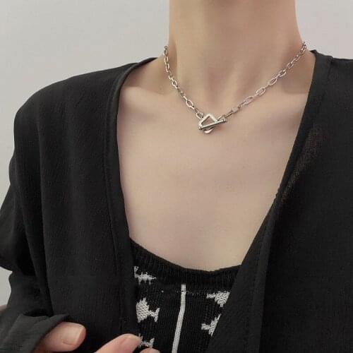 U-Magical Simplicity Geometric Square Chokers Necklace for Femme Trendy Exquisite Chunky Chain Hollow Necklace Jewelry Girl Gift