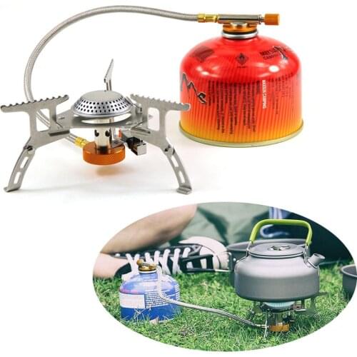 Outdoor Camping Cookware Big Power Windproof Gas Stove Butane Burner Portable Foldable Split Furnace 3500W for Picnic Hiking