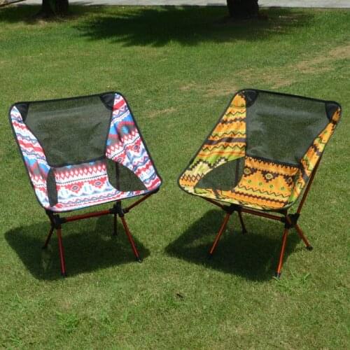 Outdoor super light aluminum alloy folding chair portable space chair back chair fishing leisure breathable Moon chair