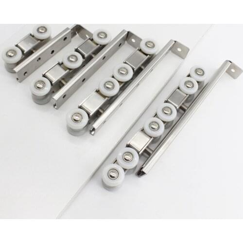 Stainless Steel Sliding Doors Pulley Hanger Roller Hanging Rail Wheels High Load-Bearing Sliding Door Track Rail Hardware