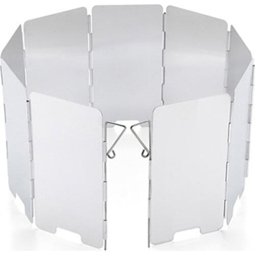 9 Plate High Windproof Board Stove Winds Shield Camping Gas Stove Windshield Outdoor Foldable Picnic Stove Wind Screen