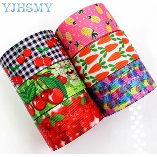 YJHSMY H-17522-902,10 yards,25 mm fruit Ribbon Thermal transfer Printed grosgrain Wedding DIY Accessories materials gift wrap