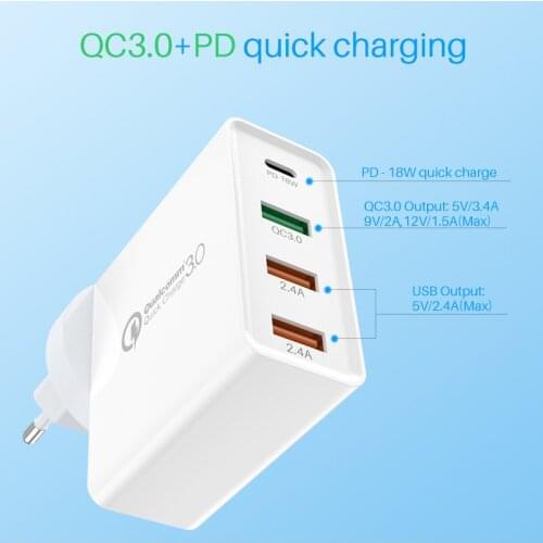 48W Quick Charger Type C USB PD Charger for Samsung IPhone XS Max Huawei IPad Pro QC 3.0 Fast Wall Charger US EU Plug Adapter