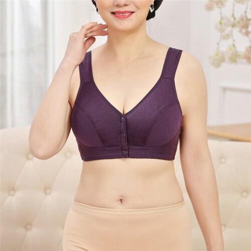 Women Comfortable Cotton Bra Gift For Mom Fashion Soft Bralette Underwear Stretch Plus Size Pink Nude Color Vest Brassiere