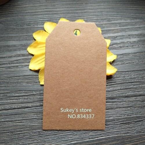 100pcs/lot 3colors small tags 4x7cm Kraft paper Blank Hang tag Retro Gift Hang tag Clothing label