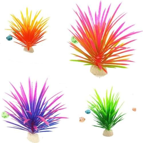 13cm Artificial Plants Non-Toxic Aquarium Decoration Plants Plastic Fish Tank Grass Flower Ornament Decor Aquatics Accessories