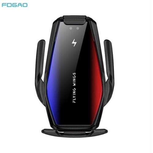 15W Quick Charge Automatic Clamping Qi Car Wireless Charger For iPhone 12 11 Pro XS MAX XR X 8 Infrared Sensor Car Phone Holder