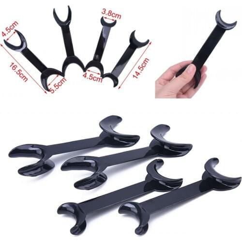 2 large 2 small T-Shape Intraoral Cheek Lip Retractor Opener Double Head Orthodontic Teeth Mouth Opener Teeth Whitening Tools