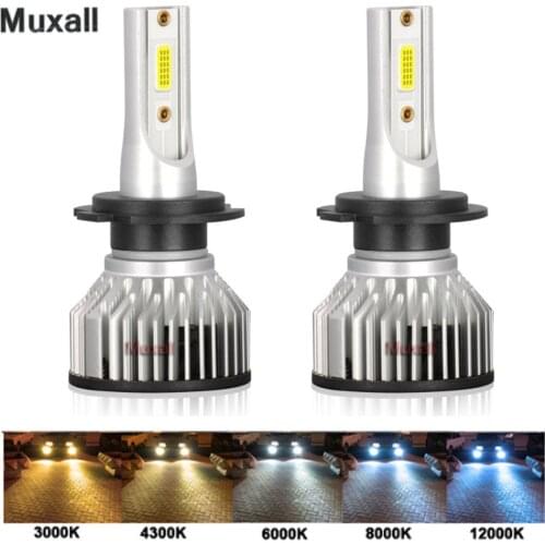 2PCS Super Bright LED Car Headlight Bulb Turbo H7 H1 HB3 9005 HB4 9006 H11 H8 20000LM 6000K Fog Lamp Running Light Slim Size