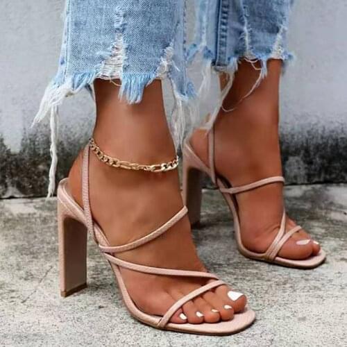 2021 Summer White Black Woman Sandals Fashion Cross-Tied High Heels Shoes Sexy Lace Up Party Pumps Shoes Size 35-43