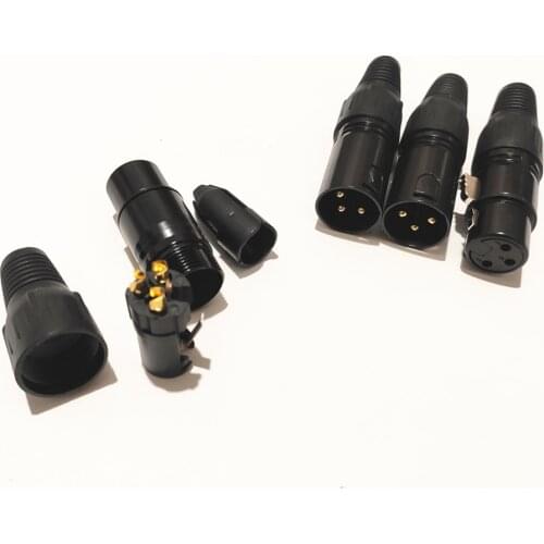 4Pcs XLR 3Pin Male XLR female DIY Audio Cable Mic Connector Solder Plug Mic Adapter