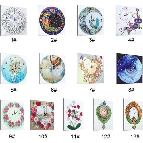 DIY 5D Diamond Painting Clock Diamond Painting Accessories with Watch Movement Kit Special-shaped Diamond Embroidery Home Decor