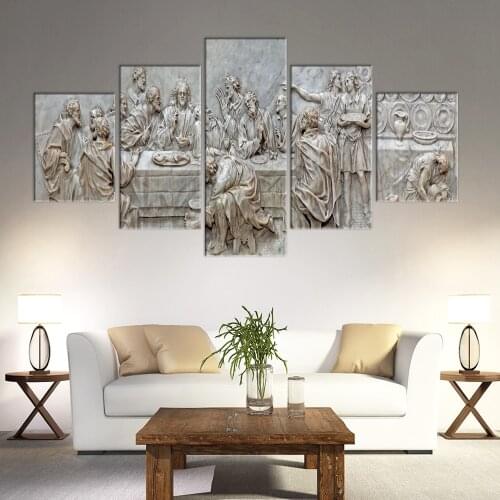 5 Panel Christian Jesus Diamond Painting Full Square Round Diamant Painting 3d Cross Stitch Diamond Puzzle Pattern Gift