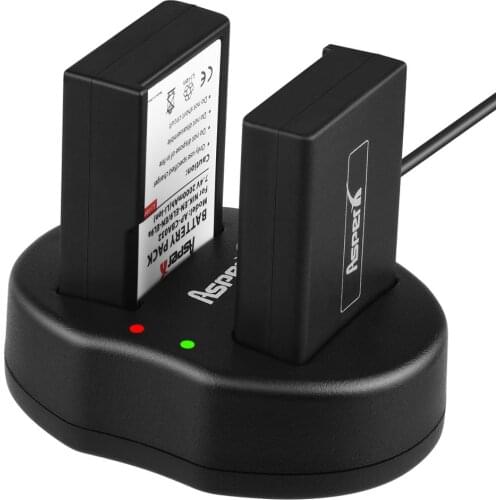AsperX 2Pcs 2000mAh EN-EL9 EN-EL9a EN EL9 EN EL9a Battery + Dual USB Charger for Nikon ENEL9 D40 D40X D60 D5000 D3000