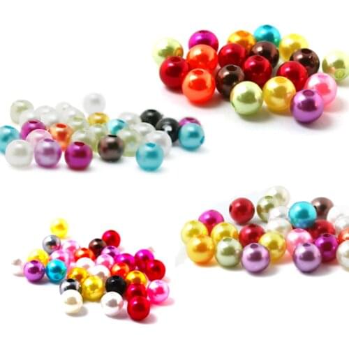 4mm 6mm 8mm 10mm Multi Colors ABS Imitation Pearl Beads Round Loose Spacer Beads for Jewelry Making DIY Bracelet Necklace