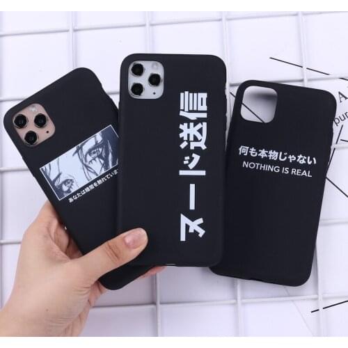 Japanese Harajuku Manga Comics Phone Cover For iPhone 11 Pro Max X XS XR Max 7 8 7Plus 8Plus 12 SE Soft Silicone Case Fundas