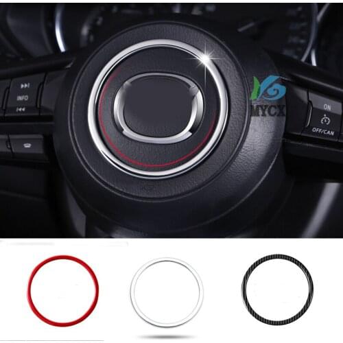 For Mazda CX-5 CX5 Steering Wheel Trim Cover ABS Chrome Interior Mouldings Accessories 2015-2019