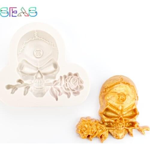 Skull Rose Silicone Mold Cake Baking Molds Biscuit Maker Pastry Tools Accessories DIY Chocolate Molds Kitchen Tools