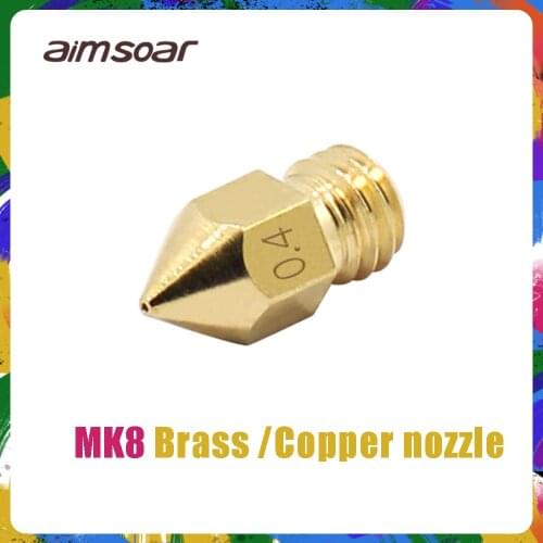 MK8 nozzle Brass copper Nozzle 3d printer parts nozzle 0.2mm 0.3mm 0.4mm 0.5mm nozzle for 1.75mm filament aimsoar