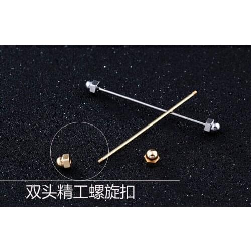 French style shirt collar pin Brooch buckle accessories bar tassel tie rods fashionable men spiral Brooch