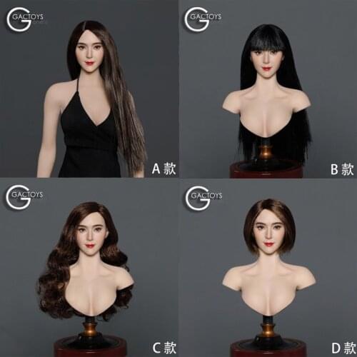 GACTOYS GC041 1/6 Scale Soldier Asian beauty hair transplant head sculpted like ice For Action Figure plastic body DIY