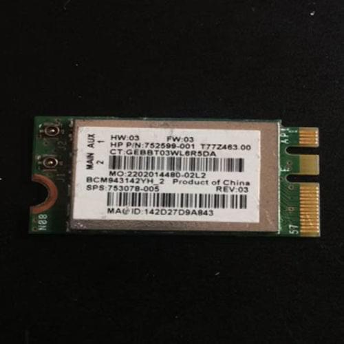 Wireless Adapter Card for HP Stream 14-Z Broadcom BCM943142Y 150Mbps Wi-Fi & Bluetooth 753078-001