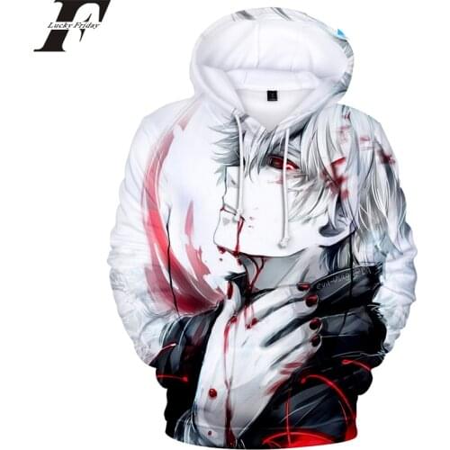 2019 Tokyo Ghoul 3d Hoodies sweatshirt harajuku men women Tokyo Ghoul streetwear Long Sleeve Harajuku hit hop Clothes Tops
