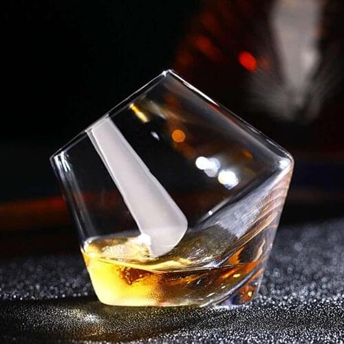 Creative Irregular Wine Glass Lead-free Heat-ristant Transparent Crystal Beer Whiskey Brandy Glass Drink Bar Gift Cocktail-glass