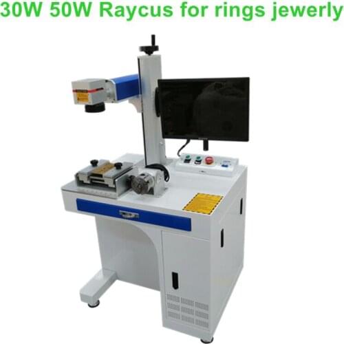 Metal And Plastic 20W 30W 50W Fiber Laser Marking Machine For Dog Animal Tag PVC cable pipe with rotary axis