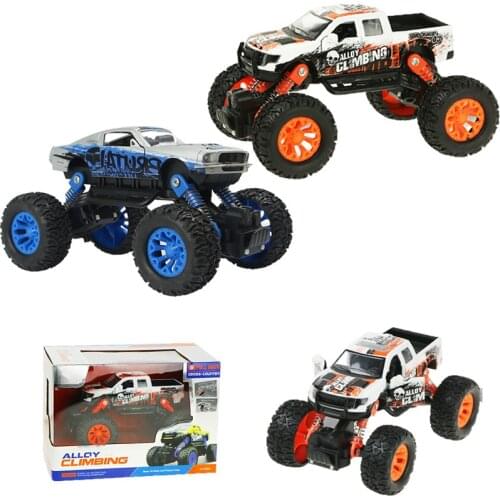 Hot Childrens Four-wheel Drive Alloy Pull Back Inertial Car Off-road Climbing Car Creative Shock Absorber Bigfoot Blaze Toy Car