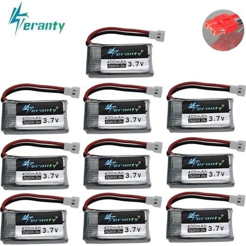 3.7V 400mah Lipo Battery For SYMA X15 X5A-1 X15C X15W H31 X4 H107 KY101 E33C E33 U816A V252 H6C 3.7v Rechargeable battery 10pcs