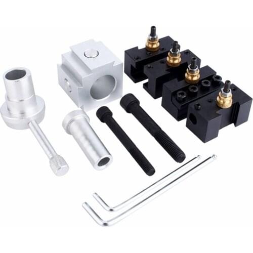 Mini CNC Lathe Tool Holder Quick Change Tool Post Cutter Holder Screw Kit Set Boring Bar Turning Facing Holder Wrench