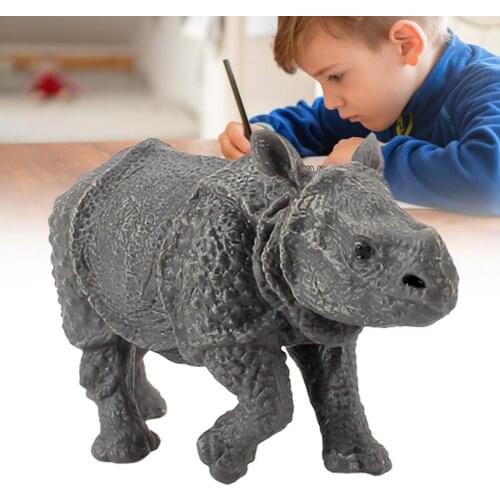 Simulation Wild Animal Rhinoceros Home Decor Kid Early Educational Learning Toy Kid Early Educational Learning Toy Home D