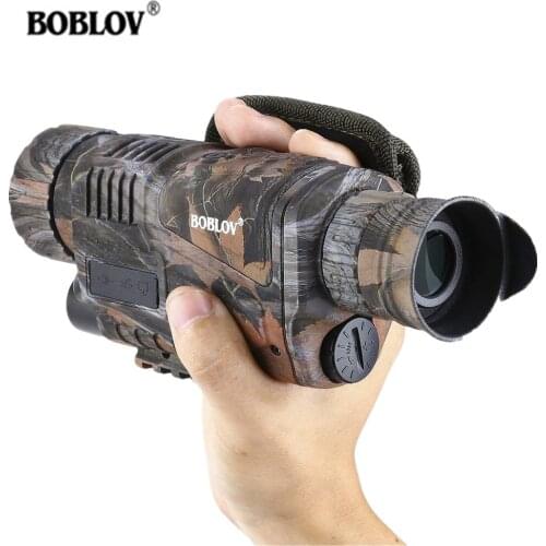 BOBLOV 5X40 Digital Infrared Night Vision Goggle Monocular 200m Range Video DVR Imagers for Hunting Camera Device