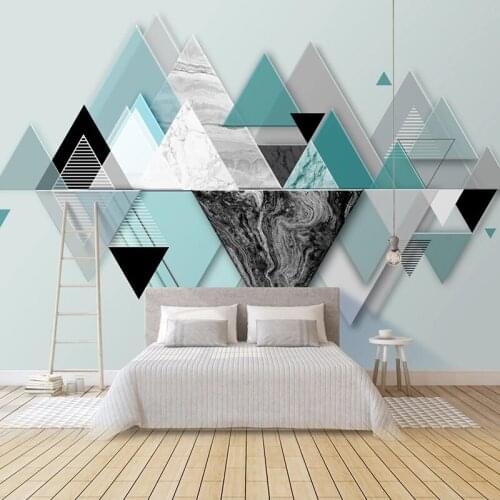 Custom Photo Modern 3D Stereo Abstract Geometric TV Background Wall Painting Study Living Room Bedroom Art Decor Mural Wallpaper