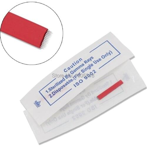 Cheapest 500pcs permanent makeup microblading eyebrow fog pen needles 14pins disposable tattoo manual shading blades free DHL