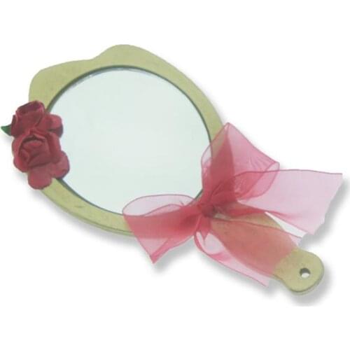 Happy adımSüslenmiş Wood Hand Mirror Gold 6 Pcs wedding bride mariage хна henna