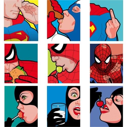 Marvel Superhero Watercolor Canvas Painting Funny Art Captain America Posters Prints Wall Art Pictures for Living Decoration