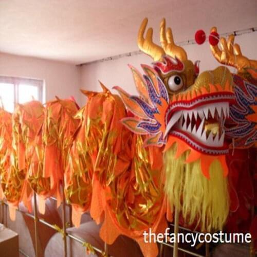 14m adult size 8 player Dragon dance costume Mascot costume Stage Prop Chinese culture Spring festival celebration