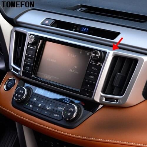 TOMEFON 1Piece For Toyota RAV4 RAV 4 2016 ABS Chrome Matte Air Conditioner Middle Central Outlet Air Vent Moulding Trim