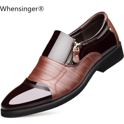 New Spring Fashion Oxford Business Men Shoes Genuine Leather High Quality Soft Casual Breathable Mens Flats Zip Shoes