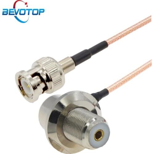 BNC Male Plug to UHF Female SO239 Right Angle Jack RG316 Pigtail 50 Ohm Extension Cable for CB Radio Ham Radio FM Transmitter