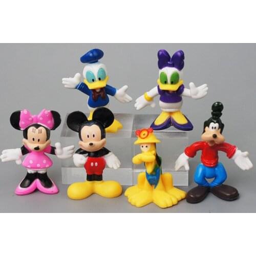Disney solid cartoon Mickey Mouse decorations 6 pieces creative Mickey baking cake decoration decoration childrens toys