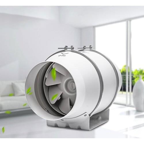6'' Inline Duct Fan Air Ventilator Exhaust Fan Mixed Flow Inline Fan Air Extractor for Home Bathroom Ventilation Vent Household