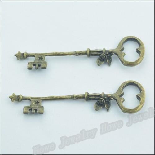 Wholesale 15pcs Vintage Charms Key Pendant Antique bronze Fit Bracelets Necklace DIY Metal Jewelry Making