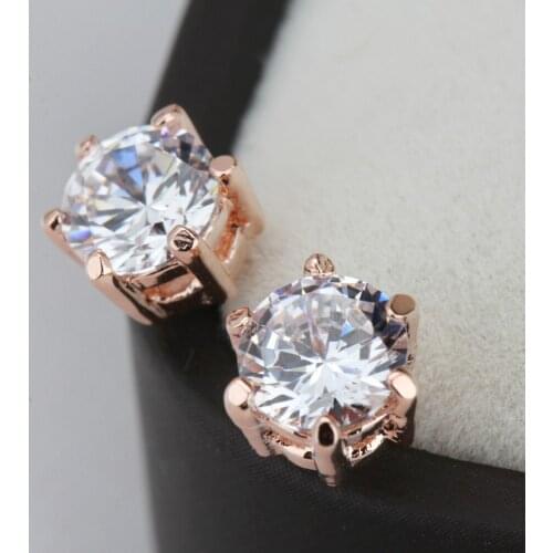 Simple Crystal Stud Earrings Piercing Ear Studs For Women Exquisite Wedding Party Gift AAA+ Cubic Zircon Fashion Jewelry DWE035M