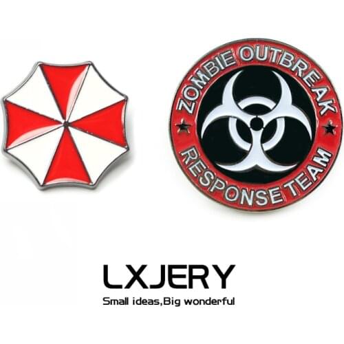 LXJERY Cartoon Umbrella Corporation Pin Badge On Backpack ZOMBIE OUTBREAK Brooch Pins For Clothes Broche For Schoolbag