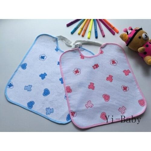 12PCS/Set YB15022 Love bear Baby waterproof Lunch Burp Cloths kindly for kids Big Baby bibs Free shipping