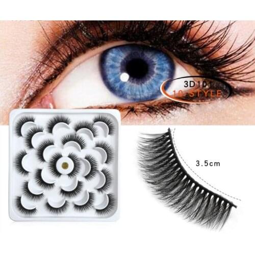 20set/lot 10Pairs/set 3D Handwork False Eyelash Mink Hair Curl Natural Thickly Crisscross Eyelash Extensions Makeup Tools HA1869